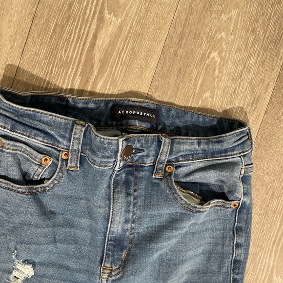 Aeropostale Ripped Skinny Jeans in Blue Size 6 Short - Picture 3 of 6